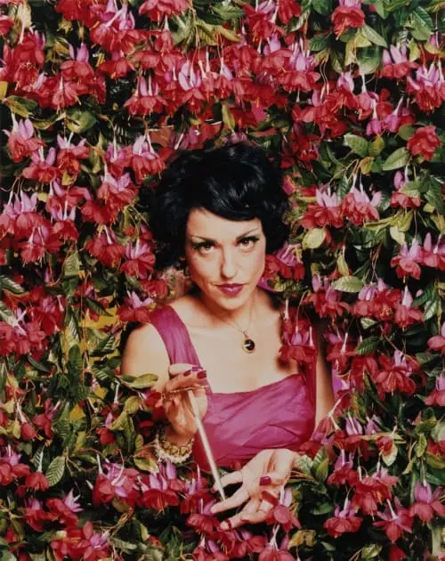 Lee with Fuchsias_m Lee with Fuchsias, Flora Series 2009 © Neeta Madahar