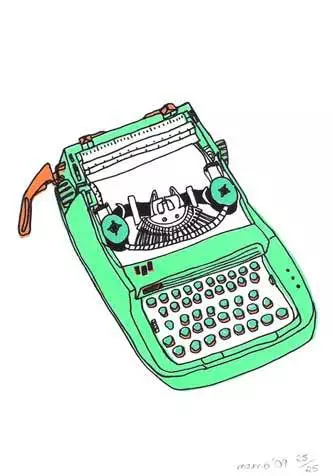 MEMOpalegreentypewriterCV
