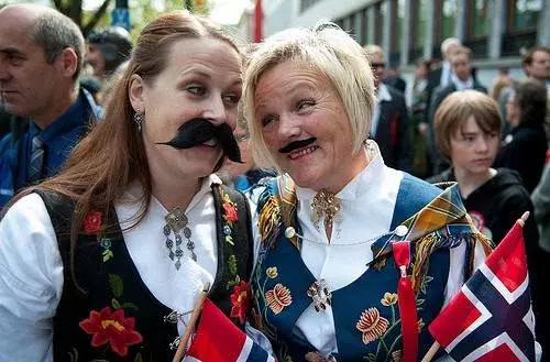 The Norwegian ladies love a moustache