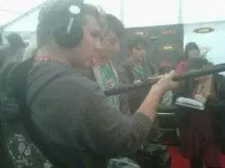 The camera crew capturing footage for the daily Festival show
