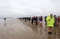 Sand Pilot - image of the cross bay walkers heading over Morecambe Bay