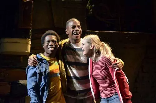 photographer Keith Pattison Fisayo Akinade (Alem Kelo), Dwayne Scantlebury (Mustapha) & Rachel Caffrey (Ruth Fitzgerald)