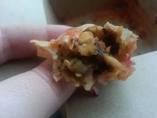 The Dorshi veggie dumpling's filling of JOY