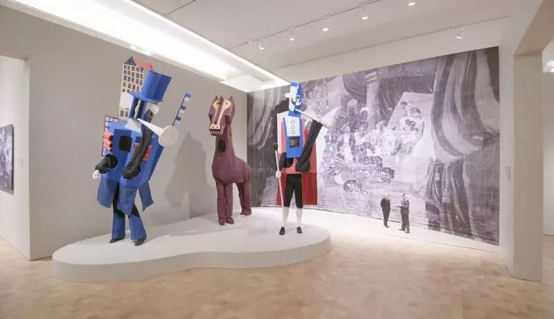 Pablo Picasso - Costumes and backdrop for Parade (Scudare del Quilinare)