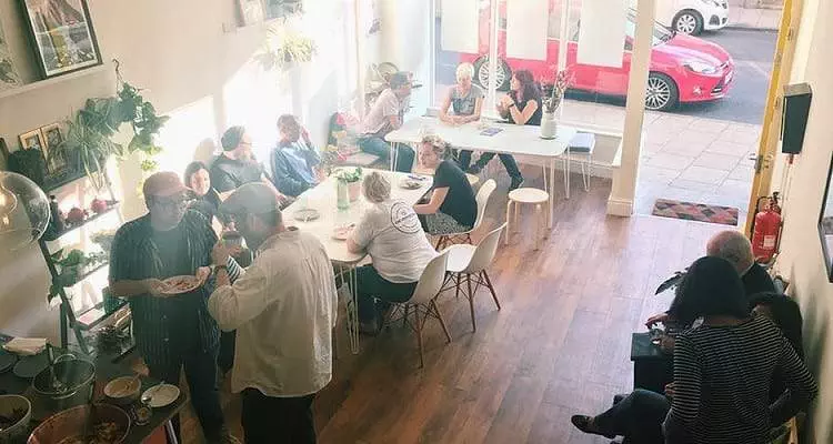 Bread + Roses Cafe space on North Parade in Bradford regularly inspires discussion and the sharing of ideas.