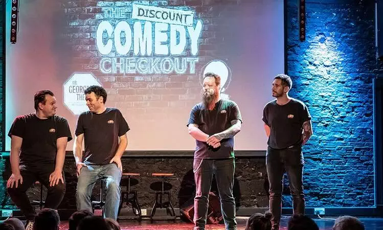 Discount Comedy Checkout onstage